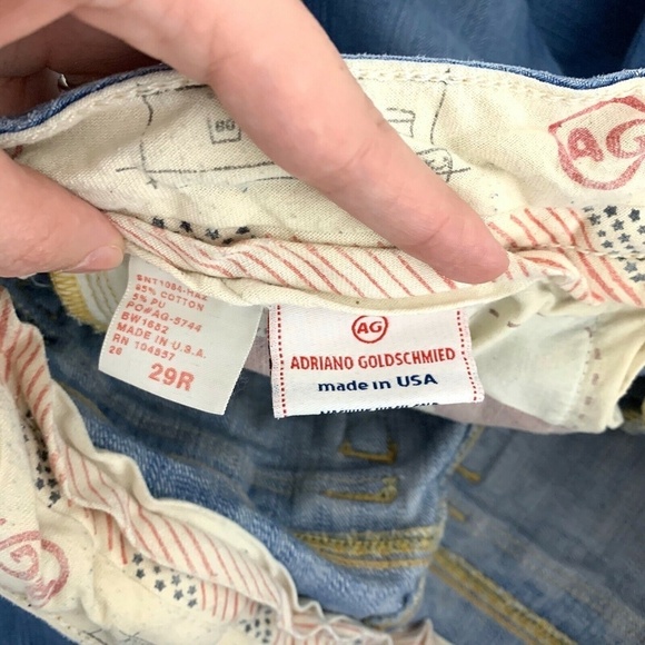 AG ADRIANO GOLDSCHMIED Jeans Women 29 Regular Button Fly Gold Stitch Pockets - Picture 6 of 7